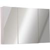 Easycomfort Armadietto Pensile da Bagno a Parete con Specchio a 3 Ante e Ripiani Regolabili in Legno 90x60x13.5cm