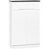 Easycomfort Scarpiera Slim da 12 Paia max per Ingressi con 3 Ripiani Regolabili e Cassetto, in Truciolato Bianco, 60x32x100 cm