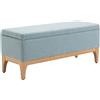 Easycomfort Panca Imbottita Contenitore in Tessuto con Design Scandinavo, 110x39x45Acm - Azzurro