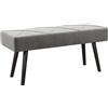 EasyComfort Panca Imbottita Fondoletto in Velluto con Gambe in Acciaio, 100x36x45cm, Grigio