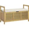 EasyComfort Panca Scarpiera a Doghe da Ingresso con Design a Ribalta, in Legno di Bambù, 100x40x60 cm
