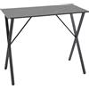 Easycomfort Bancone Bar Tavolo Alto Stile Industriale Effetto Marmo, Legno e Acciaio 120x60x102 cm, Nero