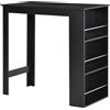 Easycomfort Bancone da Cucina Tavolo Alto con 3 Mensole in Legno, Tavolo da Bar Cucina Arredamento Moderno Casa e Bar, 112x57x106cm, Nero