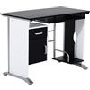 EasyComfort Scrivania per Computer con Ripiano, Cassetto e Armadietto, in MDF e Ferro, 100x52x75 cm, Bianca e Nera