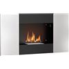 EasyComfort Camino a Bioetanolo 0.9L da Parete in Acciaio Inox, 100x15x54 cm, Nero e Argento