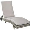 EasyComfort Sdraio da Giardino in Rattan PE con Schienale Regolabile e Cuscino, 207x70x70cm, Grigio