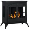EasyComfort Camino a Bioetanolo in Acciaio Inox con Bruciatore da 0.9L per 3 Ore di Durata, 55x31x55cm, Nero