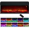 EasyComfort Camino Elettrico da Incasso e Parete 1800W con Fiamme Colorate LED Regolabili, Temperatura fino 40°C, Nero