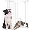 EasyComfort Cancelletto per Cani con Porta Piccola, Montaggio a Pressione e Chiusura Automatica, 74-80x91.4cm, Bianco