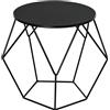 Easycomfort Tavolino da Caffè Salotto Design Nordico Minimalista Geometrico Ampio Piano, Acciaio, 54x54x44cm
