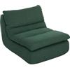 EasyComfort Sedia da Terra Moderna e Imbottita in Tessuto Effetto Velluto Verde e Schiuma, 82x103x75 cm