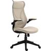 EasyComfort Sedia da Ufficio con Braccioli Ribaltabili, Altezza Regolabile e Schienale Inclinabile, Beige
