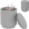 EasyComfort Tavolino Multiuso con Secchiello Ghiaccio e Coperchio, in Cemento e Acciaio Inox, Ø37.5x43.5 cm, Grigio Chiaro