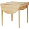 EasyComfort Tavolo Allungabile a Ribalta per 4-6 Persone in Legno di Pino, 140x70x75 cm, color Legno