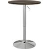 EasyComfort Tavolo Alto da Bar con Altezza Regolabile, Piano Girevole e Base in Acciaio, Ø60x69-91cm, Marrone
