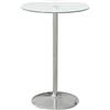 EasyComfort Tavolo Alto da Bar Moderno Rotondo con Base in Acciaio e Piano in Vetro, Ø70x102cm, Trasparente