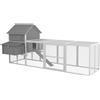 EasyComfort Pollaio da Giardino con Casetta per Galline, Rampa e Area Aperta, 310.5x149.5x149cm, Grigio