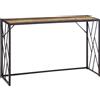 Easycomfort Tavolo Consolle da Ingresso in Stile Industriale, Mobile Vintage in Acciaio e Legno, 120x35x75cm, Marrone