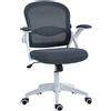EasyComfort Sedia da Ufficio Ergonomica con Schienale a Rete e Altezza Regolabile, 65.5x61.5x88-97.5cm, Grigio