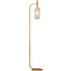 EasyComfort Lampada da Terra Moderna con Paralume in Vetro e Interruttore a Pedale per Lampadine E27, Oro