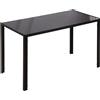 EasyComfort Tavolo da Cucina per 4 Persone in Metallo e Vetro Temperato, 120x60x75 cm, Nero