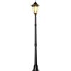 EasyComfort Lampione Solare da Giardino con Luce LED e Sensore di Movimento, Alluminio e Vetro, 22x22x196 cm, Nero
