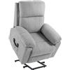 EasyComfort Poltrona Alzapersona Reclinabile a 135° con 8 Punti Massaggianti e Poggiapiedi, 89x99x103 cm, Grigio Chiaro