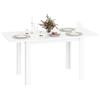 EasyComfort Tavolo da Pranzo Allungabile per 4-6 Persone con Pannelli a Ribalta, in Legno, 120-160x80x78 cm, Bianco