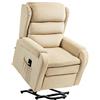 EasyComfort Poltrona Alzapersona Reclinabile a 160° con Poggiapiedi e Telecomando, in Velluto, 85x88x109 cm, Crema