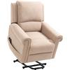Easycomfort Poltrona Alzapersona Reclinabile fino a 135° con Telecomando e Poggiapiedi, 88x92x106 cm, Marrone Chiaro
