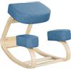 EasyComfort Sedia Ergonomica con Inginocchiatoio in Legno di Betulla e Cuscino, 51x69x58cm, Blu