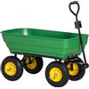 Easycomfort Carrello da Giardino 125L in Acciaio e PP con Vasca ribaltabile e Maniglia, 118x58x102 cm, Verde