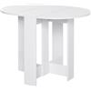 Easycomfort Tavolo Pieghevole da Pranzo a 2 Ribalte, Tavolo da Pranzo Allungabile in Legno Salvaspazio per Cucina e Soggiorno, 104x76x73.7 cm, Bianco