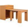 Easycomfort Tavolo Pieghevole da Pranzo max 5 Persone in Truciolato e Acciaio, 84x180x100 cm, color Legno