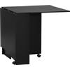 Easycomfort Tavolo Pieghevole in Legno per 4-6 Persone con Ruote, 75x140x74cm, Nero