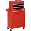 EasyComfort Carrello Porta Attrezzi 2 in 1 con Cassetta Rimovibile e Armadietto con Chiave in Acciaio, Rosso