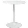 Easycomfort Tavolo Rotondo Moderno per 2 Persone in MDF e Acciaio , Ø70x75cm, Bianco
