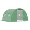Easycomfort Serra a Tunnel da Esterno 3x3x2m con Copertura in PE, Porta con Cerniera e 4 Finestre, Verde
