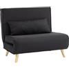 EasyComfort Poltrona Letto 3 in 1 con Schienale Reclinabile su 6 Posizioni in Tessuto, 94x78x80 cm, Nero