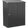 Easycomfort Casetta da Giardino Porta Utensili in Lamiera Acciaio con Serratura, 161.5x94.5x196cm, Nero