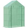 Easycomfort Serra da Giardino in Acciaio e Plastica PE con 4 Ripiani, Funi e Picchetti, 141x72x191 cm, Verde