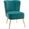 Easycomfort Poltrona Moderna in Stile Scandinavo Imbottita e Rivestita in Tessuto Vellutato, 56x65.5x82.5cm - Verde