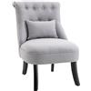 Easycomfort Poltrona per Salotto Imbottita con Cuscino e Piedini Antiscivolo, Poltrona D'Arredo in Tessuto Effetto Lino e Legno, 52.5x69x77 cm, Grigio