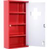 Easycomfort Cassetta Porta Medicine Armadietto Medicinali 4 Livelli Porta in Vetro 60×30×12cm Rosso