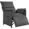 EasyComfort Poltrona Reclinabile Elettrica con Telecomando e Poggiapiedi, in Tessuto Effetto Velluto, 80x83x104 cm, Nera