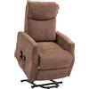 EasyComfort Poltrona Relax Alzapersona con 8 Punti Massaggio, Reclinazione a 135° e 2 Telecomandi, Marrone