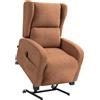 EasyComfort Poltrona Relax Alzapersona in Velluto con Schienale Reclinabile a 160° con Telecomando, Marrone Scuro