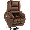 EasyComfort Poltrona Relax Alzapersona Reclinabile, Massaggiante e Riscaldata in Velluto, Marrone