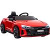 Easycomfort Macchina Elettrica per Bambini 5 Anni max Licenza Audi con Pulsanti, Cinture e Fari, 103x58x41 cm, Rossa e Nera