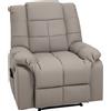 EasyComfort Poltrona Relax con 8 Punti Massaggio e Reclinazione a 165° in Finta Pelle, Grigio